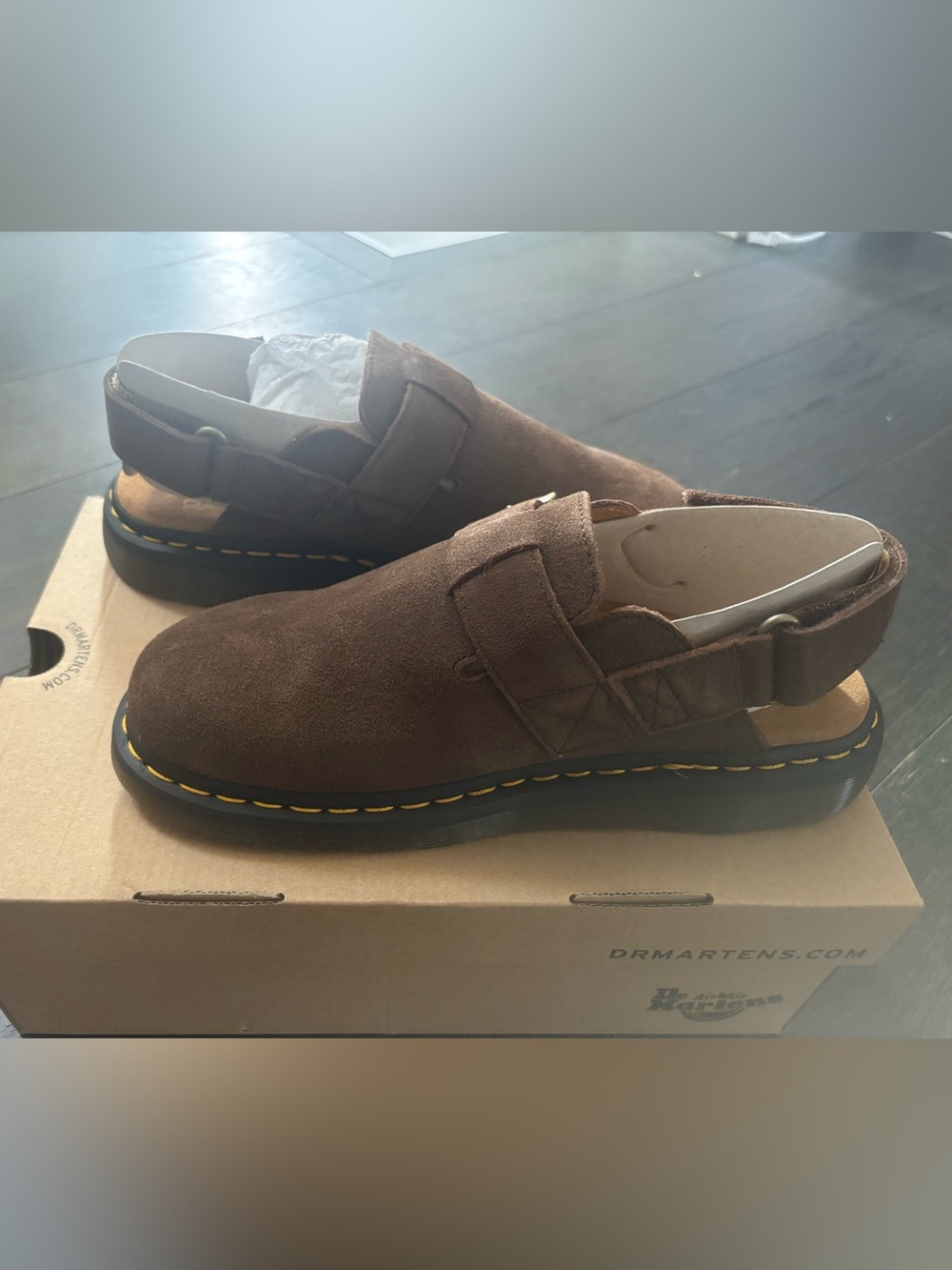 Dr. Martens Brown Suede Women's Clog Mules